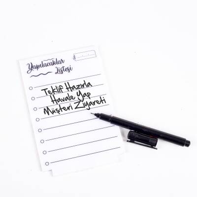 Lunar Gold Kalemli Ahşap Masa İsimliği Akrilik Notluklu Mermer Desenli Hediye Masa Seti Ofis İsimlik - 6