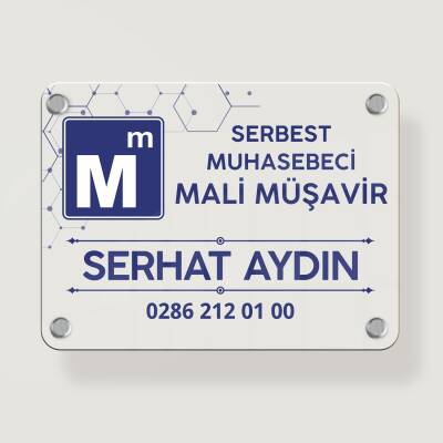 Mali Müşavir Muhasebeci Kapı Giriş Tabelası Büro Ofis Mini Tabela 