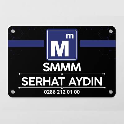 Mali Müşavir Muhasebeci Siyah Kapı Tabelası Büro Ofis Mini Tabela - 3