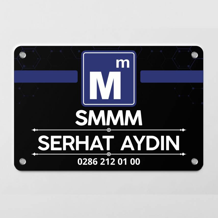 Mali Müşavir Muhasebeci Siyah Kapı Tabelası Büro Ofis Mini Tabela - 3