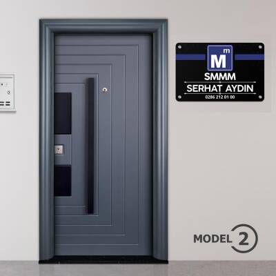 Mali Müşavir Muhasebeci Siyah Kapı Tabelası Büro Ofis Mini Tabela - 4