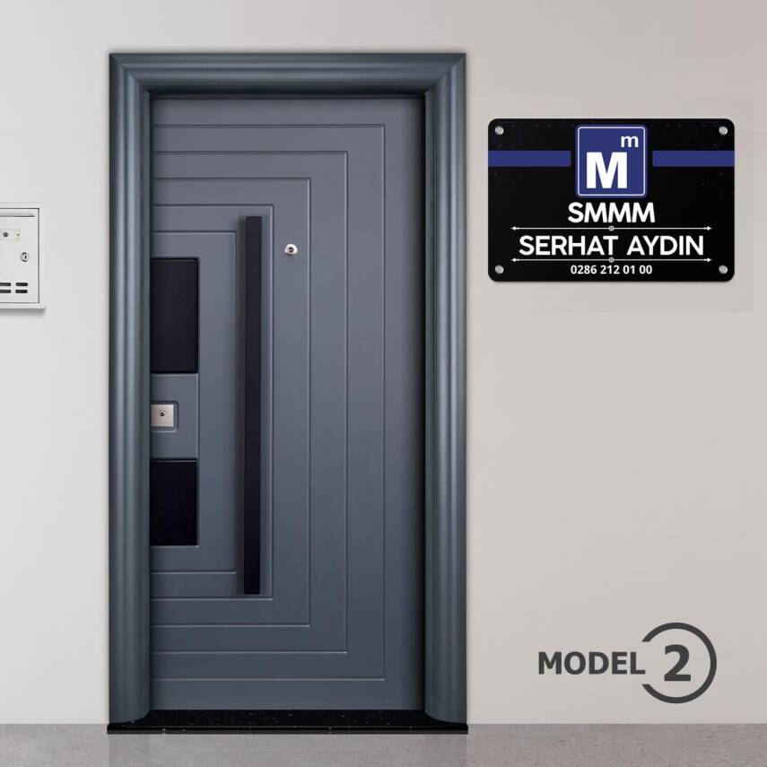 Mali Müşavir Muhasebeci Siyah Kapı Tabelası Büro Ofis Mini Tabela - 4