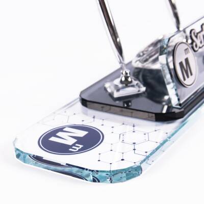 Mali Müşavire Özel İsimlik Gümüş Renk Kabartma Ofis Masa İsimliği - 4