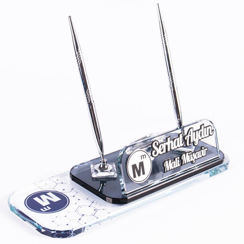 Mali Müşavire Özel İsimlik Gümüş Renk Kabartma Ofis Masa İsimliği - 2