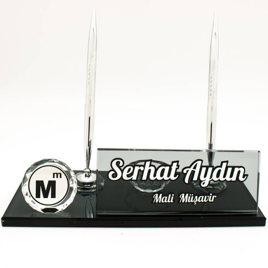 Mali Müşavirlere Özel İsimlik SMMM Logolu Kristal Masa İsimliği - 2
