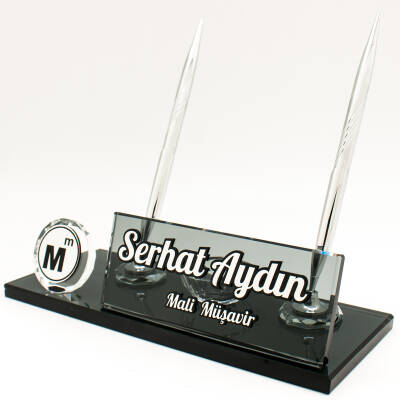 Mali Müşavirlere Özel İsimlik SMMM Logolu Kristal Masa İsimliği - 3