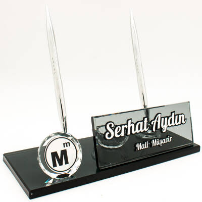 Mali Müşavirlere Özel İsimlik SMMM Logolu Kristal Masa İsimliği - Ofistike
