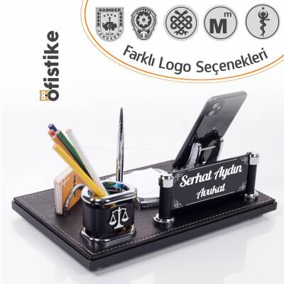 Malta Mesleki Siyah Masa Seti Ofis Hediye Kalemlik Masa İsimliği - Ofistike