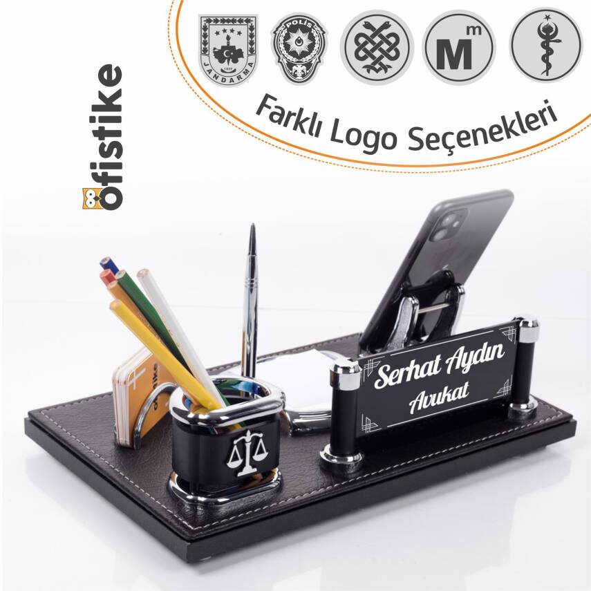 Malta Mesleki Siyah Masa Seti Ofis Hediye Kalemlik Masa İsimliği - 1