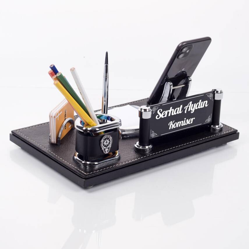 Malta Mesleki Siyah Masa Seti Ofis Hediye Kalemlik Masa İsimliği - 2