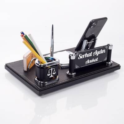 Malta Mesleki Siyah Masa Seti Ofis Hediye Kalemlik Masa İsimliği - 6