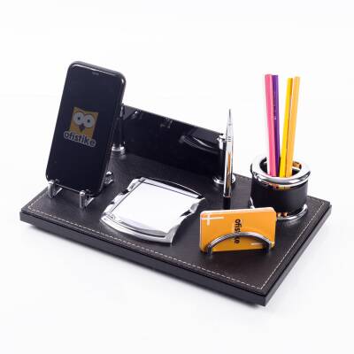 Malta Mesleki Siyah Masa Seti Ofis Hediye Kalemlik Masa İsimliği - 5