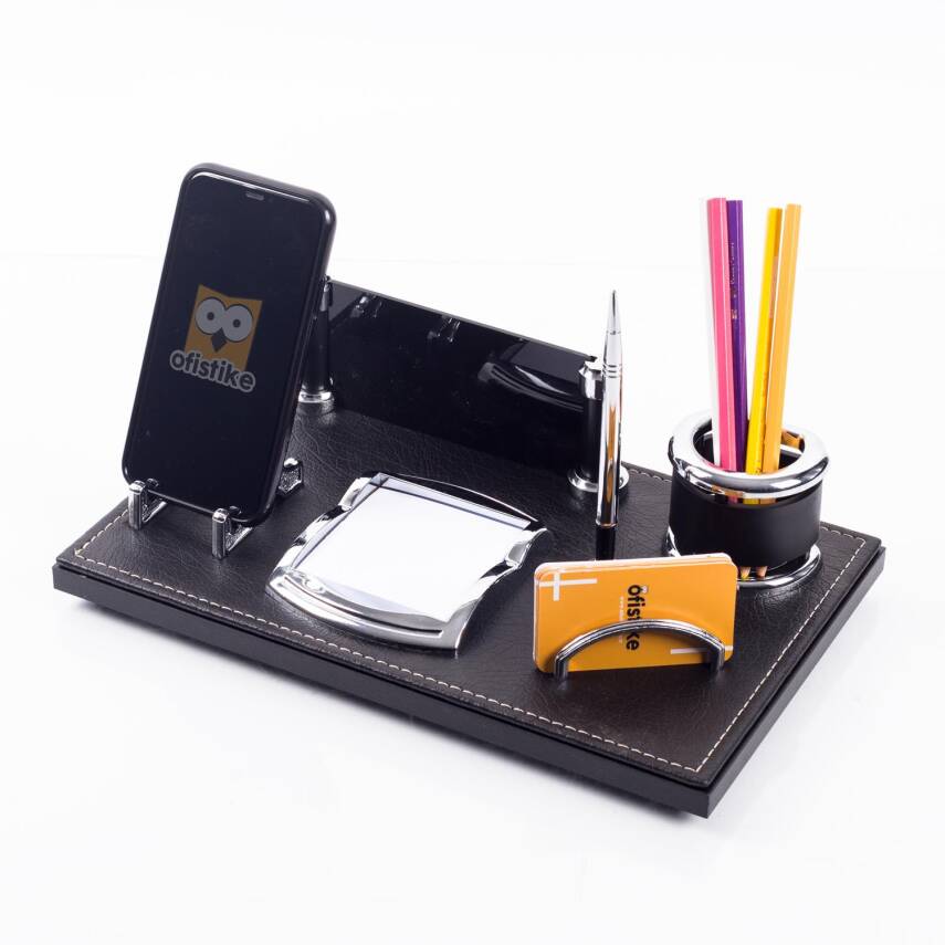 Malta Mesleki Siyah Masa Seti Ofis Hediye Kalemlik Masa İsimliği - 5