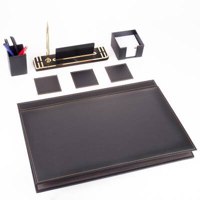 Meis Siyah Sümen Takımı ve Ahşap Masa İsimliği Ofis Hediyesi Sümen Seti Masa Takımı Ekonomik Sümen - Ofistike