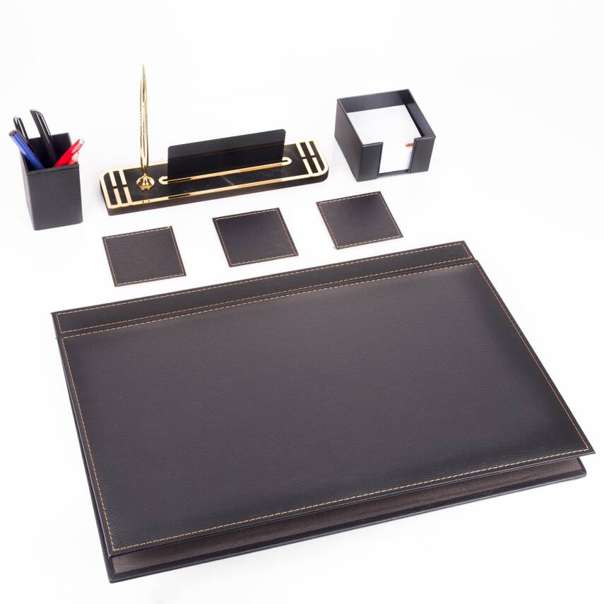 Meis Siyah Sümen Takımı ve Ahşap Masa İsimliği Ofis Hediyesi Sümen Seti Masa Takımı Ekonomik Sümen - 1