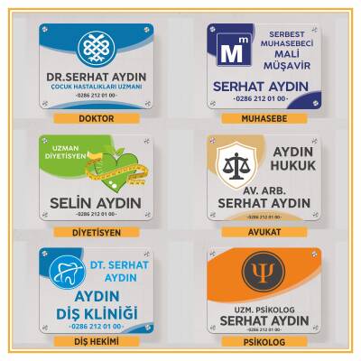 Mesleklere Özel 48x39 Mini Kapı Tabelası Büro Tabela Şirket Tabelası Plaza Ofis Tabelası Ekonomik - 2