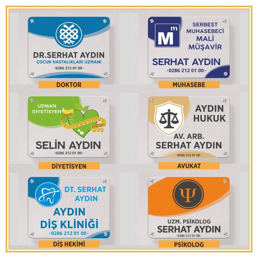 Mesleklere Özel 48x39 Mini Kapı Tabelası Büro Tabela Şirket Tabelası Plaza Ofis Tabelası Ekonomik - 2