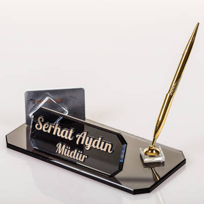 Midilli Altın Kristal Masa İsimliği Ofis Hediyesi Masa İsimlik Yeni İş Terfi Masa üstü Kalemlik - 5