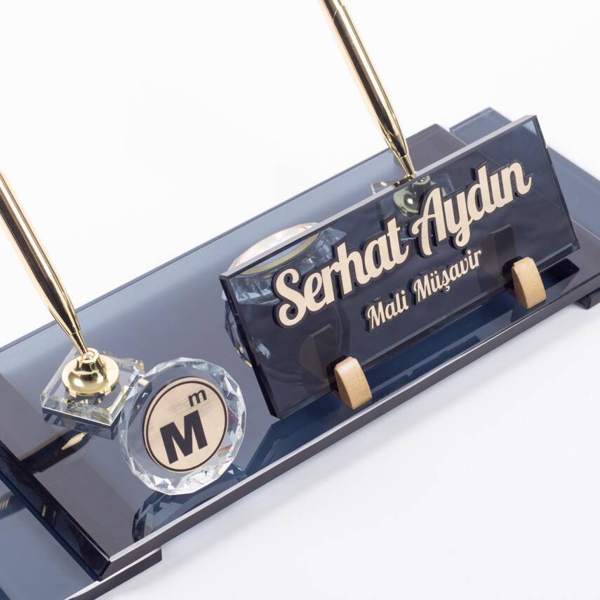 Muhasebecilere Özel İsimlik Elit Mali Müşavir Logo Masa İsimliği - 1