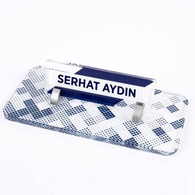 Nokta Desenli Kristal Masa İsimliği Ofis İsimlik Ofis Hediye Masa Üstü Cam Masa İsimlik - 2