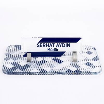 Nokta Desenli Kristal Masa İsimliği Ofis İsimlik Ofis Hediye Masa Üstü Cam Masa İsimlik - 3