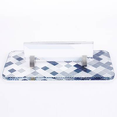 Nokta Desenli Kristal Masa İsimliği Ofis İsimlik Ofis Hediye Masa Üstü Cam Masa İsimlik - 4