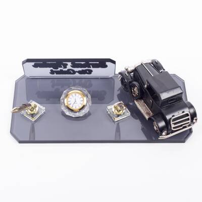 Nostalji Klasik Siyah Otomobil Araba Biblolu Kristal Masa İsimlik Otomobil Masa İsimliği - 4