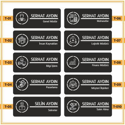Ofis Odalarına Özel Kapı İsimlik Tabelası Ofis Yönlendirme Kapı İsimlik Genel Müdür Oda Tabela - 2