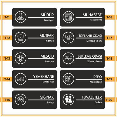 Ofis Odalarına Özel Kapı İsimlik Tabelası Ofis Yönlendirme Kapı İsimlik Genel Müdür Oda Tabela - 3