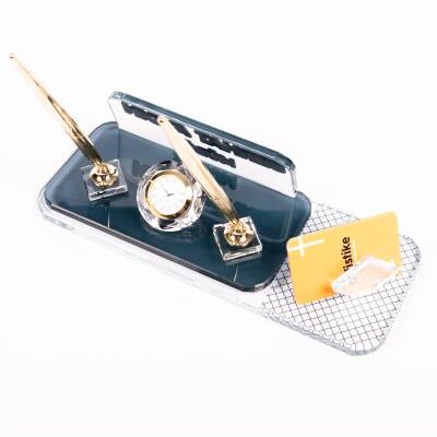 Ofistike Braga Kristal Masa İsimlik Ofis Masa İsimliği Kartlık Ofis Masa üstü Organizer - 3