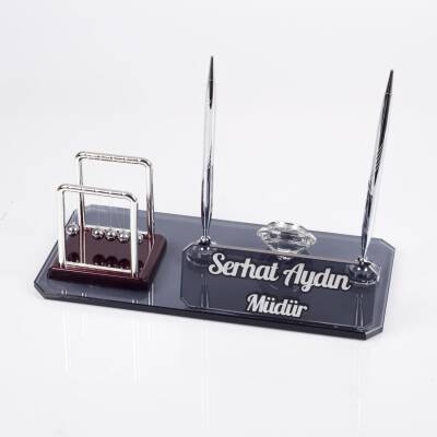 Ofistike Denge Topu Biblolu Kristal Masa İsimlik Denge Topu Biblosu Ofis Masa üstü İsimliği - 2