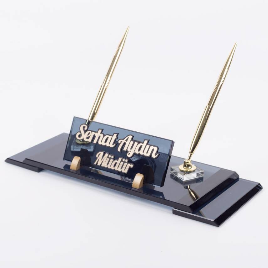 Ofistike Lord Kristal Masa İsimlik Ofis Masa İsimliği Lüks Şık Ofis Makam Hediyesi - 2