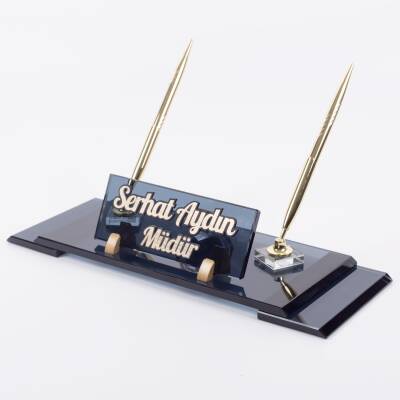 Ofistike Lord Kristal Masa İsimlik Ofis Masa İsimliği Lüks Şık Ofis Makam Hediyesi - 2