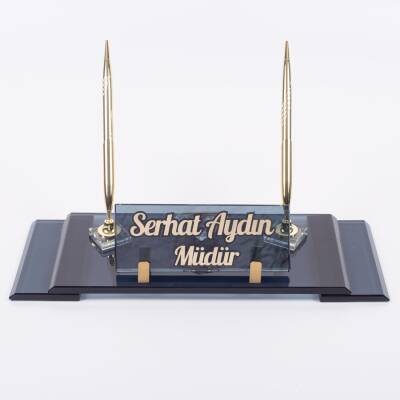 Ofistike Lord Kristal Masa İsimlik Ofis Masa İsimliği Lüks Şık Ofis Makam Hediyesi - 3