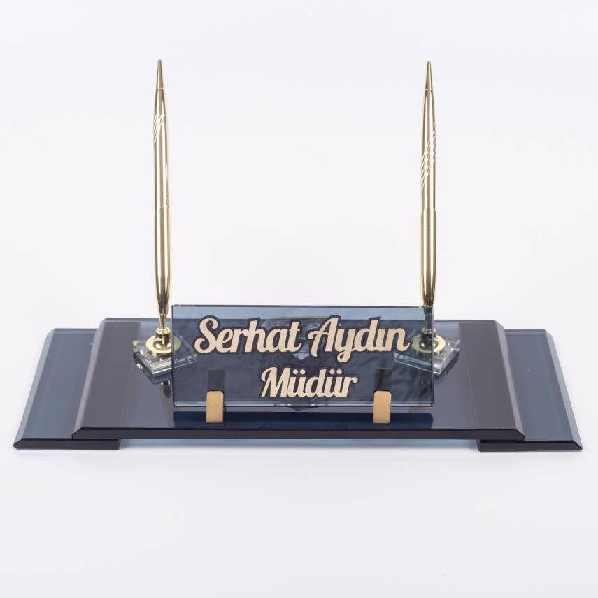 Ofistike Lord Kristal Masa İsimlik Ofis Masa İsimliği Lüks Şık Ofis Makam Hediyesi - 3