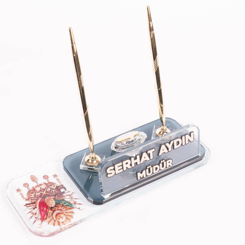 Ofistike Osmanlı Tuğrası Masa İsimliği, Desenli İsimlik - 1