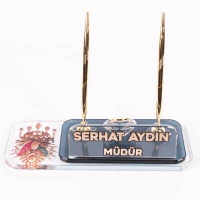 Ofistike Osmanlı Tuğrası Masa İsimliği, Desenli İsimlik - 2