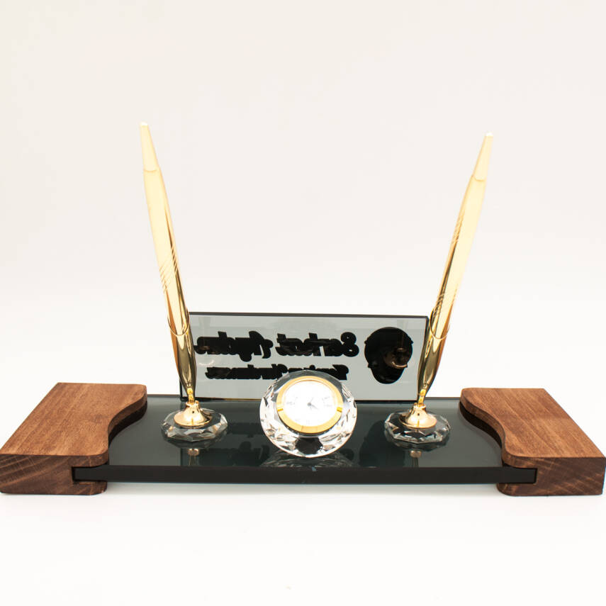 Polislere Özel İsimlik Polis Logolu Masif Masa İsimliği - 4