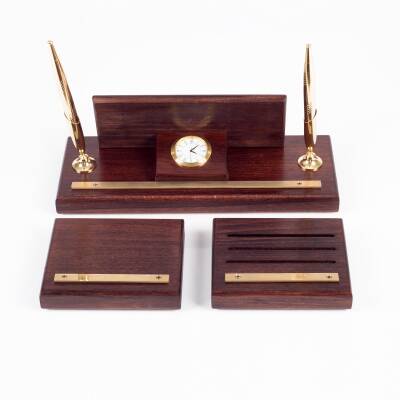 Premium Maun Masa İsimliği Avukat Hakim Savcı Masa üstü İsimlik Pirinç Masif 3 Parça Terazi Heykeli - 5