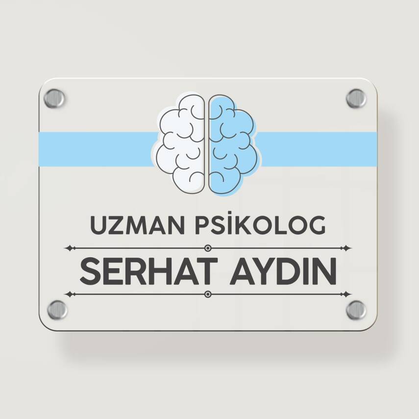 Psikologlara Özel Kapı Tabela Büro Ofis Mini Giriş Tabelası - 1