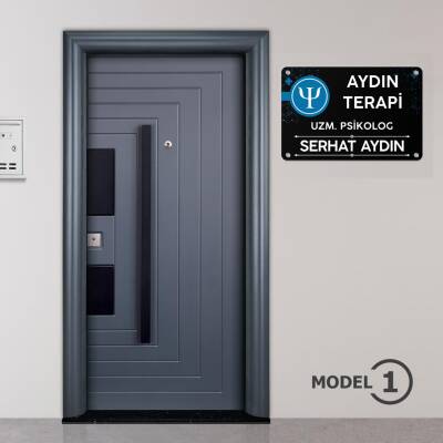 Psikologlara Özel Siyah Kapı Tabela Büro Ofis Mini Giriş Tabelası - 2