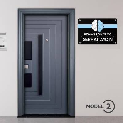 Psikologlara Özel Siyah Kapı Tabela Büro Ofis Mini Giriş Tabelası - 4