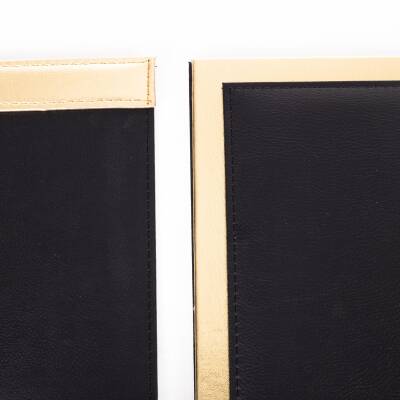 Punto Altın Varak Deri Sümen Takımı Kartvizitlikli Kristal İsimlikli Kabartma Yazılı Sümen Seti - 5