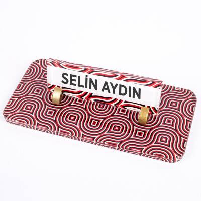 Retro Desenli Kristal Masa İsimliği Ofis İsimlik Ofis Hediye Masa Üstü Cam Masalık İsimlik 