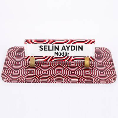 Retro Desenli Kristal Masa İsimliği Ofis İsimlik Ofis Hediye Masa Üstü Cam Masalık İsimlik - 3