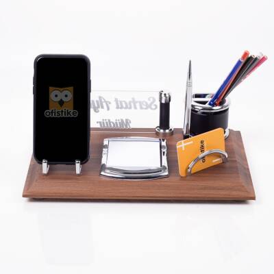 Riko Ahşap Masa İsimliği Ofis Masaüstü İsimlik Seti Ofis Hediye Yeni İş - 2