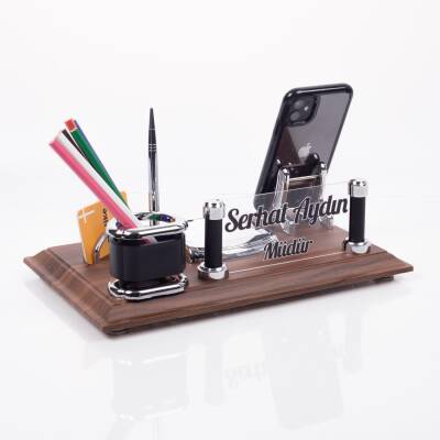 Riko Ahşap Masa İsimliği Ofis Masaüstü İsimlik Seti Ofis Hediye Yeni İş - 3