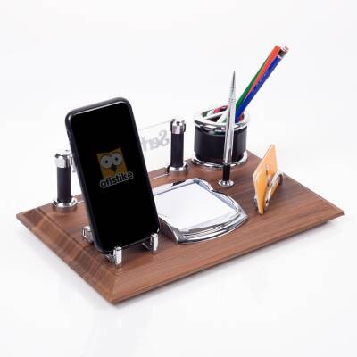 Riko Ahşap Masa İsimliği Ofis Masaüstü İsimlik Seti Ofis Hediye Yeni İş - 4