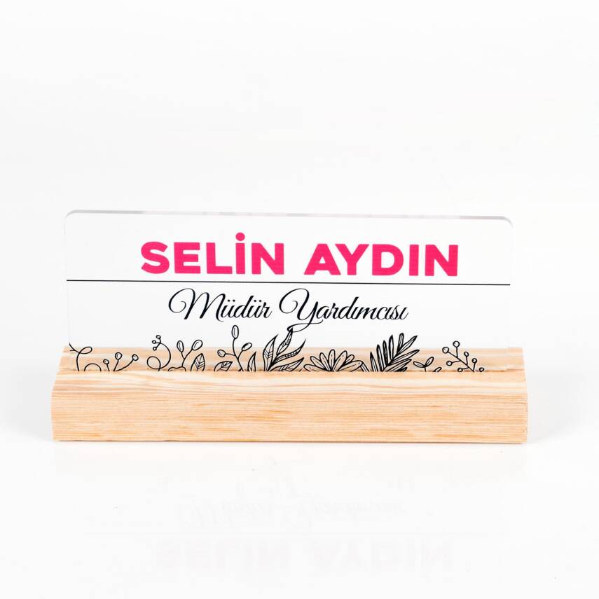 Roza Doğal Ahşap Stand Akrilik Masa İsimliği Anneler Günü Hediyesi Kadınlara Özel İsimlik - 3