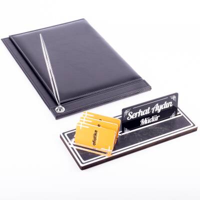 Samba Mini Sümen Takımı Gümüş Masa İsimliği Sekreterlik Toplantı Sümeni Ofis Hediyesi İsimlik Seti 